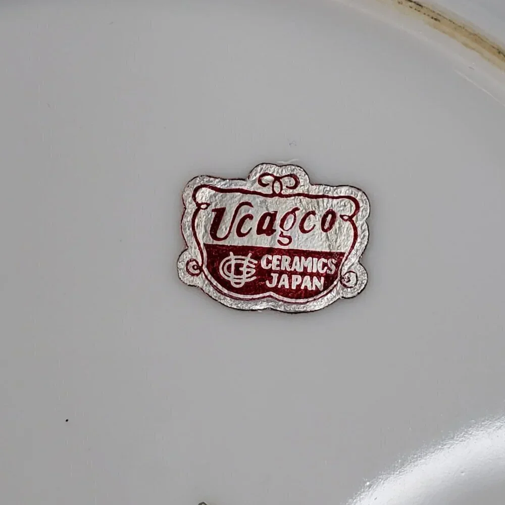 Ucagco Japan February Violet Flower Lusterware Plate 7.5